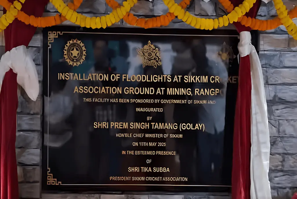 Installation of floodlights at Sikkim cricket stadium